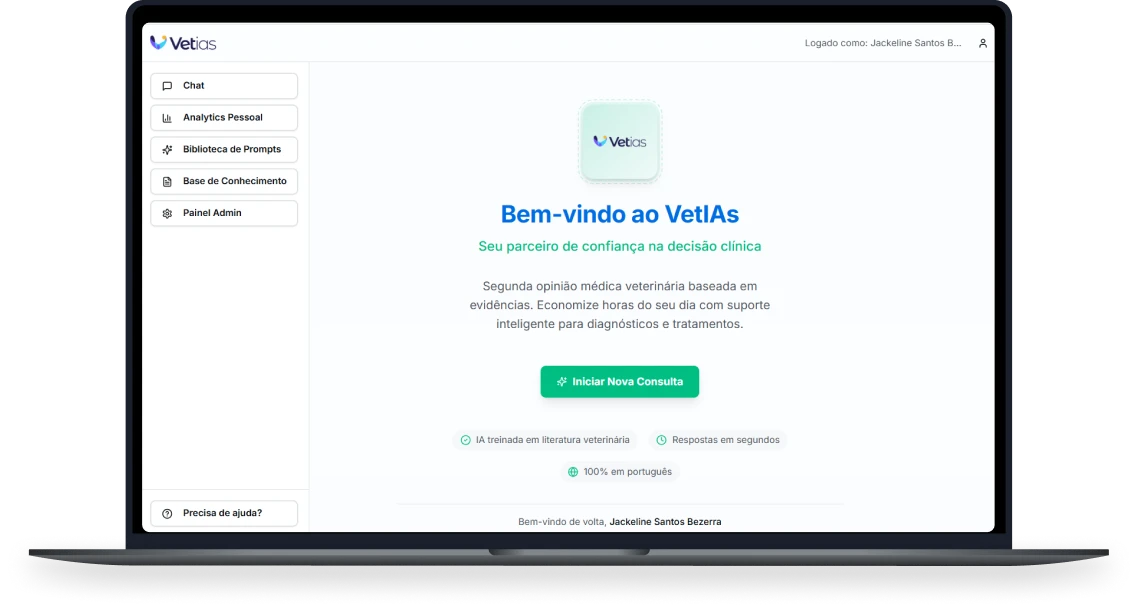 Veterinários usando o VetIAs na rotina da clínica
